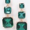 Rhinestone Dangle Earrings – Square-Cut Crystal Drop