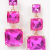Rhinestone Dangle Earrings – Square-Cut Crystal Drop