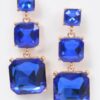 Rhinestone Dangle Earrings – Square-Cut Crystal Drop