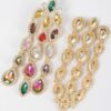 Rhinestone Fringe Earrings – Elongated Sparkle Drop