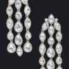 Rhinestone Fringe Earrings – Elongated Sparkle Drop