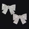 Ribbon Bow Rhinestone Earrings – Polished Sparkle