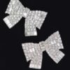 Ribbon Bow Rhinestone Earrings – Polished Sparkle