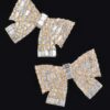 Ribbon Bow Rhinestone Earrings – Polished Sparkle