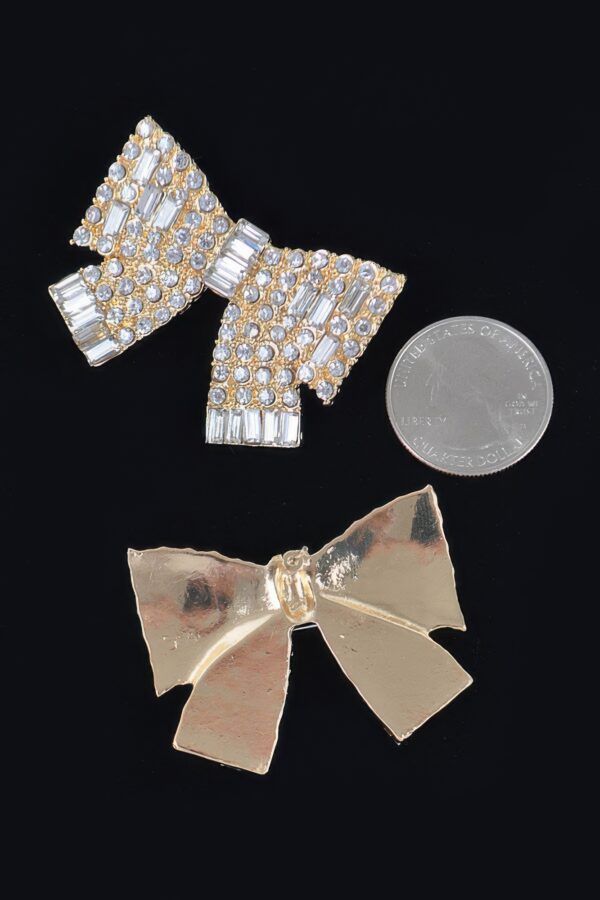 Ribbon Bow Rhinestone Earrings – Polished Sparkle