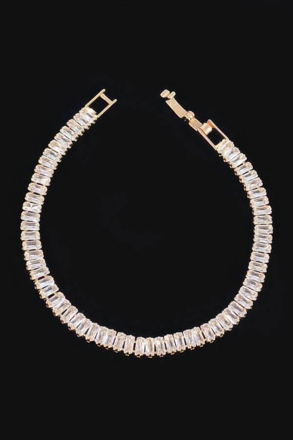 Cubic Zirconia Bracelet – Slim Polished Row