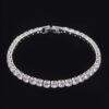 Slim Cubic Zirconia Bracelet – Polished Metal