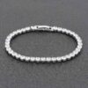 Slim Cubic Zirconia Bracelet – Polished Metal