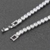 Slim Cubic Zirconia Bracelet – Polished Metal