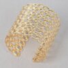 Wide Chain Metal Cuff Bracelet – Polished Open-Back