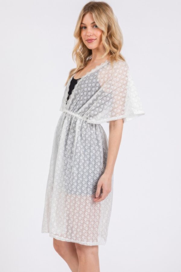 V-Neck Crochet Lace Cover-Up – Lightweight Beach Layer
