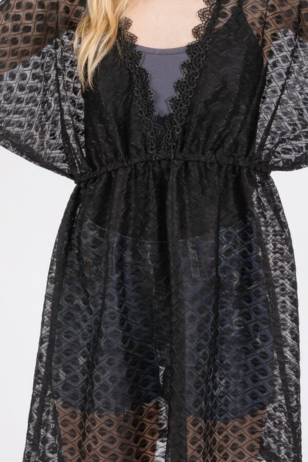 V-Neck Crochet Lace Cover-Up – Lightweight Beach Layer