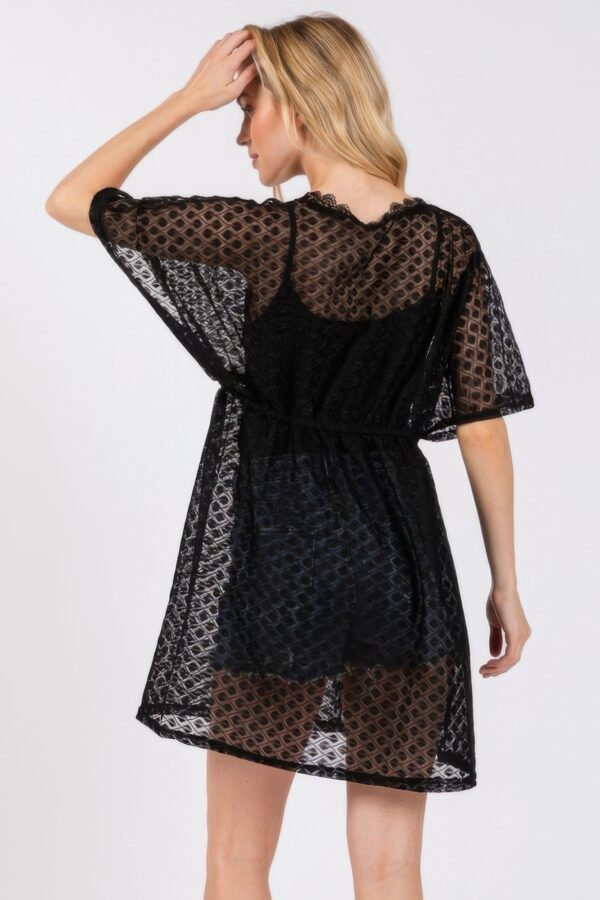 V-Neck Crochet Lace Cover-Up – Lightweight Beach Layer