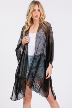 Sequin Mesh Cover-Up – Embellished Sheer Swim Layer
