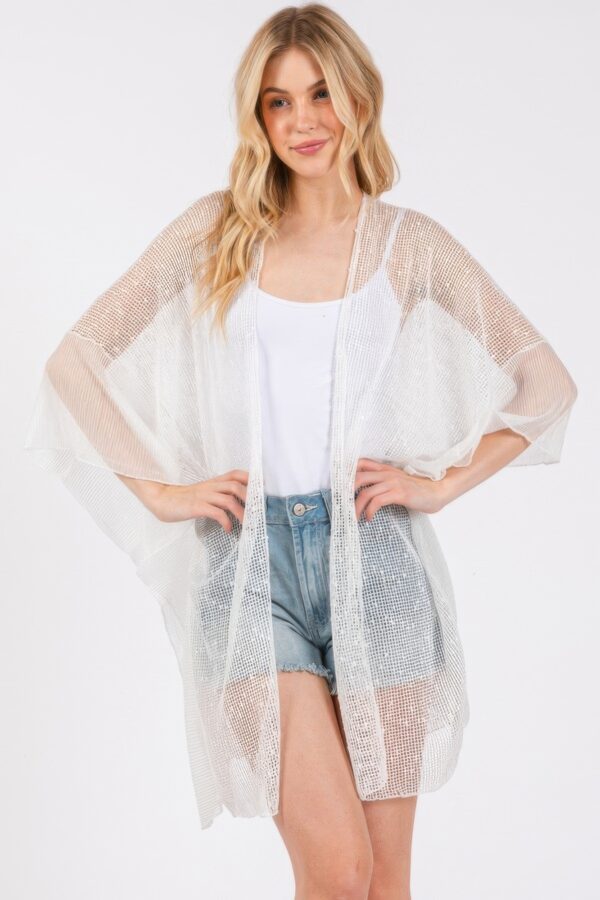Sequin Mesh Cover-Up – Embellished Sheer Swim Layer