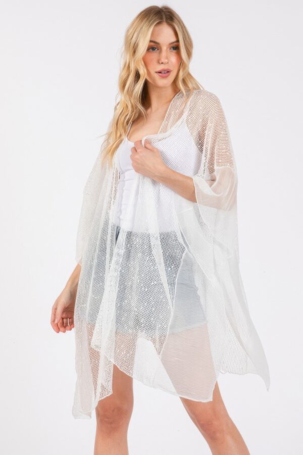 Sequin Mesh Cover-Up – Embellished Sheer Swim Layer