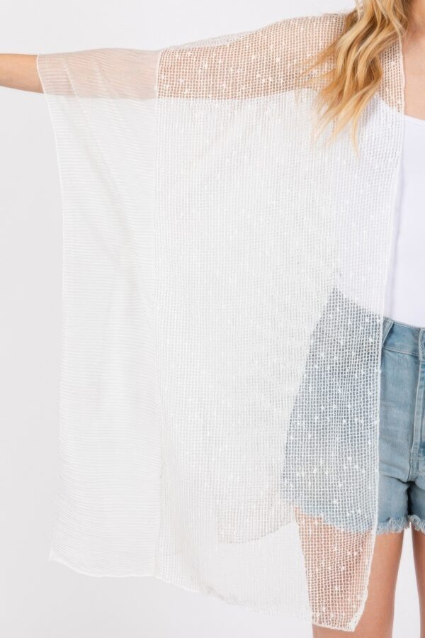 Sequin Mesh Cover-Up – Embellished Sheer Swim Layer