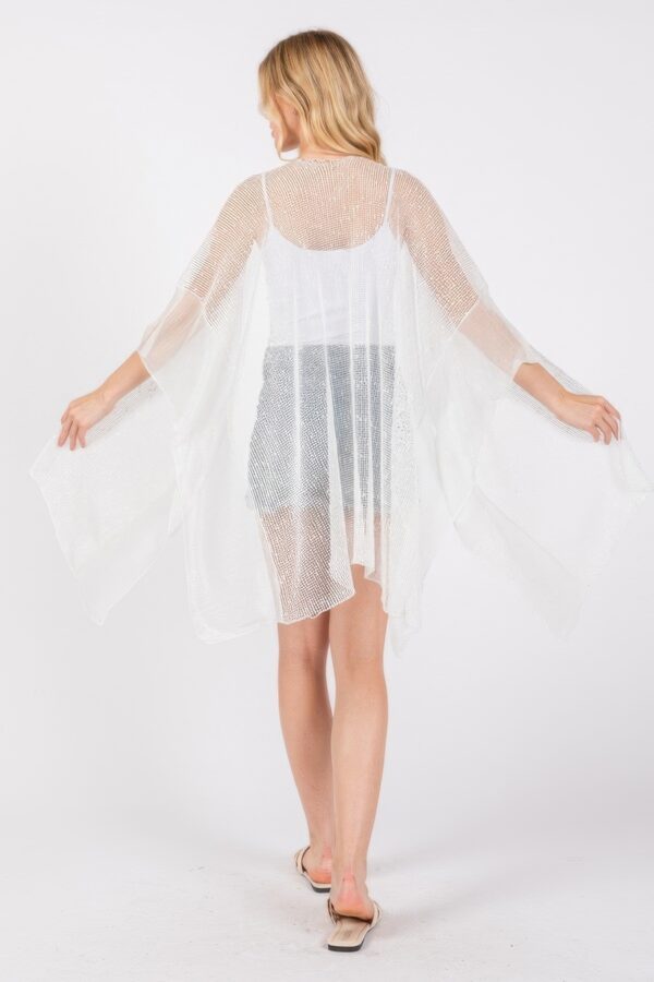 Sequin Mesh Cover-Up – Embellished Sheer Swim Layer