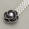 Flower Faux Pearl Elastic Belt – PVC Floral Accent
