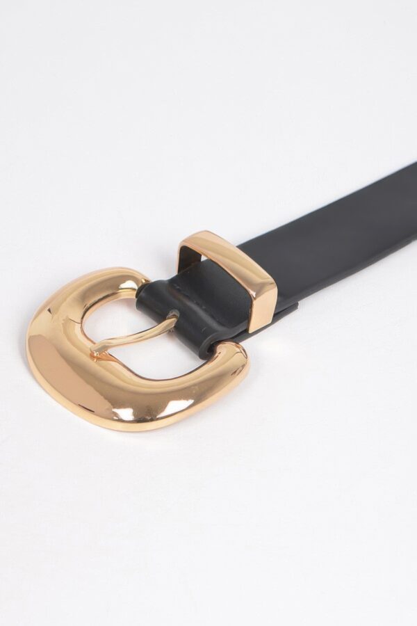 PU Faux Leather Belt with Metal Buckle – Streamlined Style