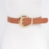 PU Faux Leather Belt with Metal Buckle – Streamlined Style