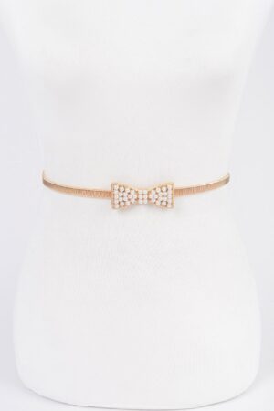 Bow-Accent Stretch Belt – Elastic Band with Iron Detail