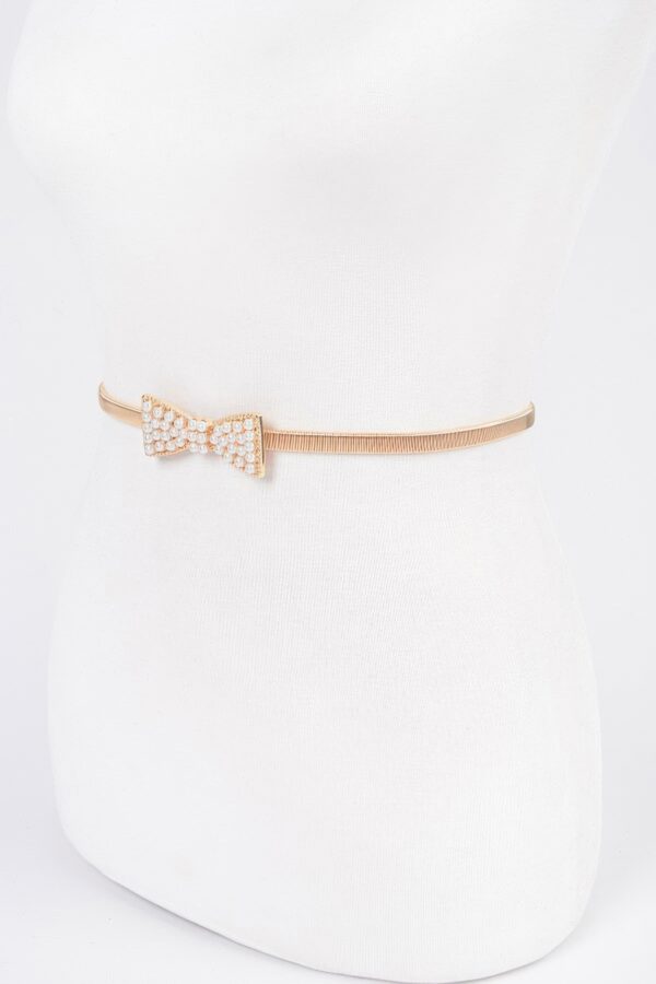 Bow-Accent Stretch Belt – Elastic Band with Iron Detail