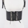 Vegan Leather Corset Harness Belt with Metal Buckles