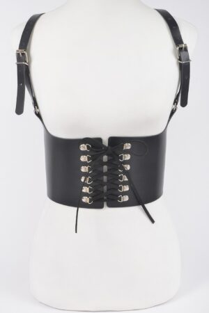 Vegan Leather Corset Harness Belt with Metal Buckles