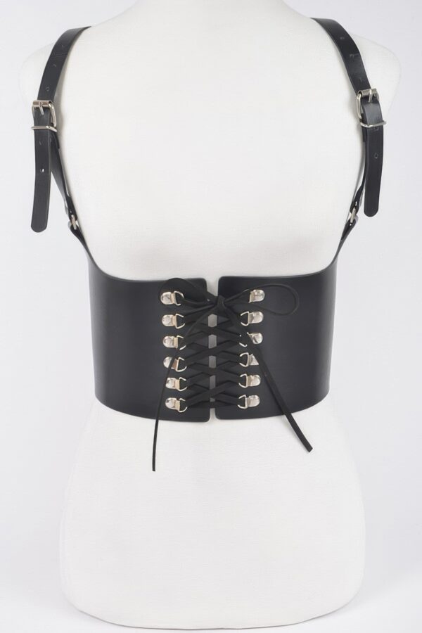 Vegan Leather Corset Harness Belt with Metal Buckles