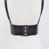 Vegan Leather Corset Harness Belt with Metal Buckles