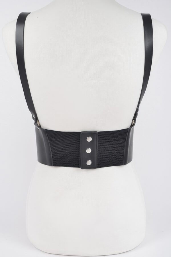 Vegan Leather Corset Harness Belt with Metal Buckles