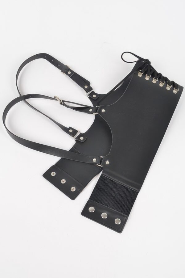 Vegan Leather Corset Harness Belt with Metal Buckles