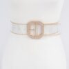 Clear PVC Bead Frame Belt with Rhinestone Buckle