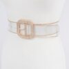 Clear PVC Bead Frame Belt with Rhinestone Buckle