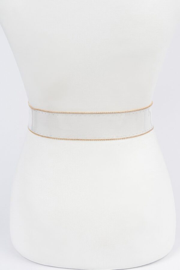 Clear PVC Bead Frame Belt with Rhinestone Buckle