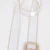 Clear PVC Bead Frame Belt with Rhinestone Buckle