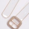 Clear PVC Bead Frame Belt with Rhinestone Buckle