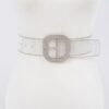 Clear PVC Bead Frame Belt with Rhinestone Buckle