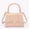 Patent-Style Flap Crossbody Bag with Gold Handle