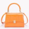 Patent-Style Flap Crossbody Bag with Gold Handle