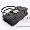 Embossed Enamel Handle Clutch – Structured Faux Leather