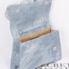 Rhinestone Flower Top-Handle Bag – Denim & Faux Leather