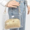 Clear Hobo Bag with Rhinestone Handle – Small