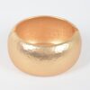 Gold-Tone Hammered Metal Bangle – Oval