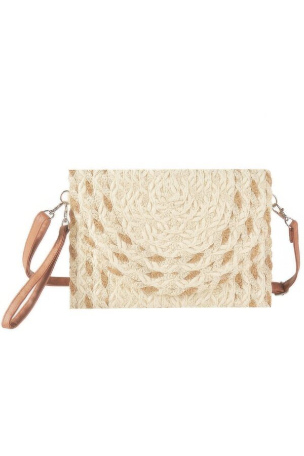 Mixed-Color Straw Clutch & Crossbody Bag