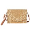Mixed-Color Straw Clutch & Crossbody Bag
