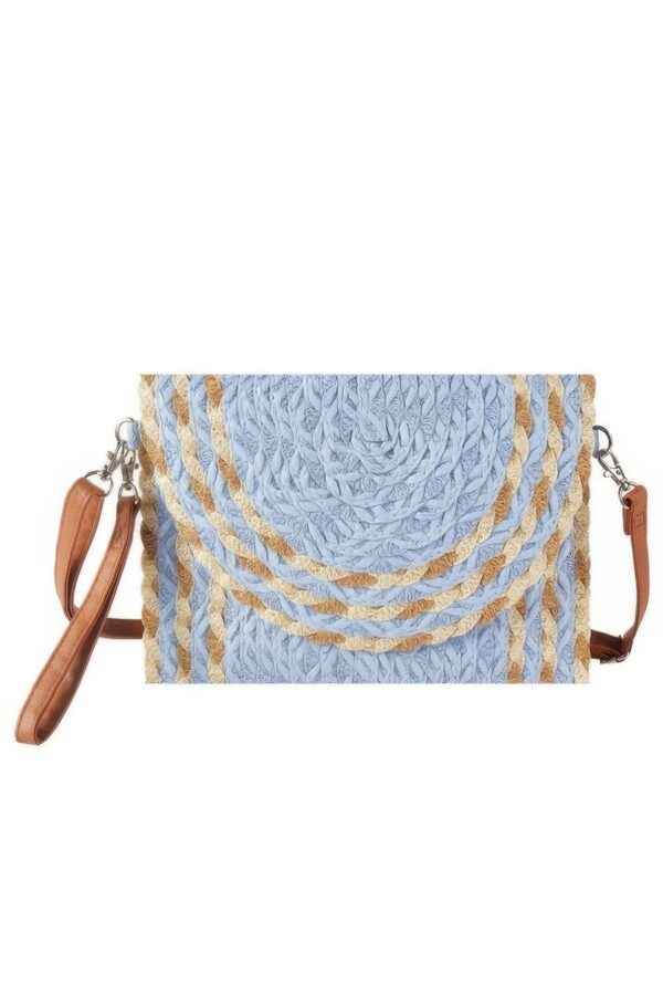 Mixed-Color Straw Clutch & Crossbody Bag