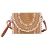Multi-Pattern Faux Straw Clutch & Crossbody Bag