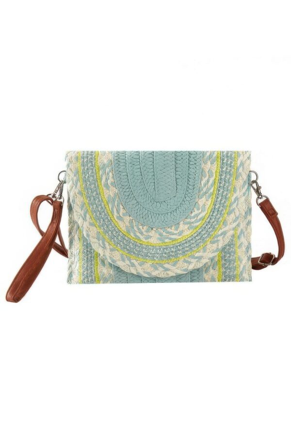 Multi-Pattern Faux Straw Clutch & Crossbody Bag